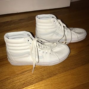 White Sk8 Hi Vans
